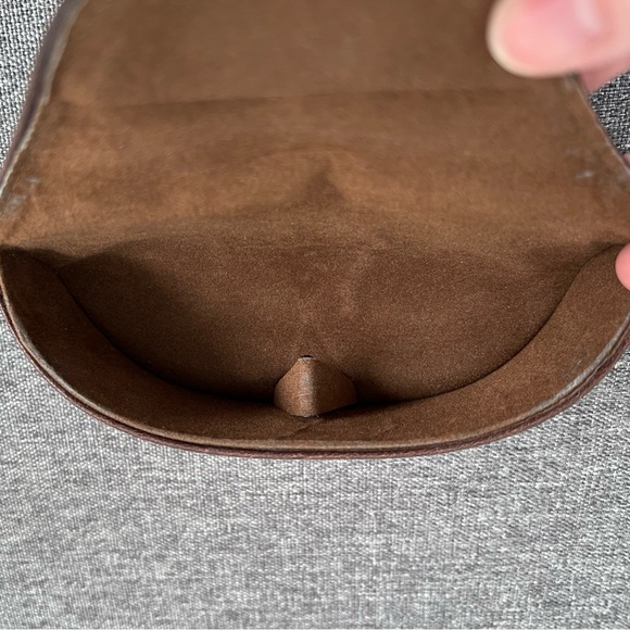 Fossil Vintage Brown Leather Glasses Sunglasses Case Half Moon 80s 90s Classic - Picture 7 of 13